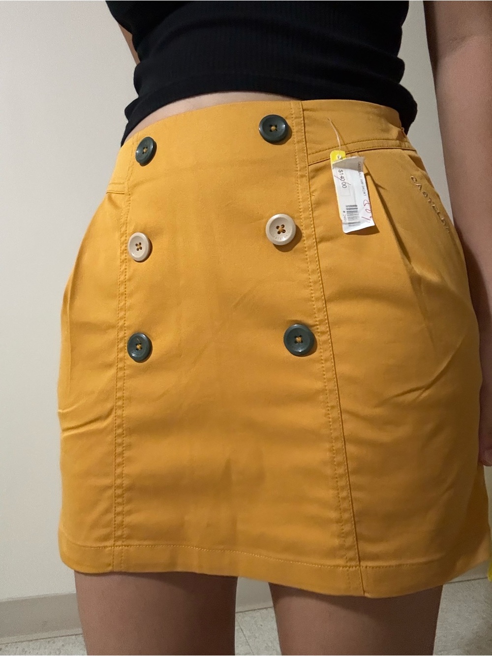 Castelbajac Mustard Yellow Buttoned Golf Skort